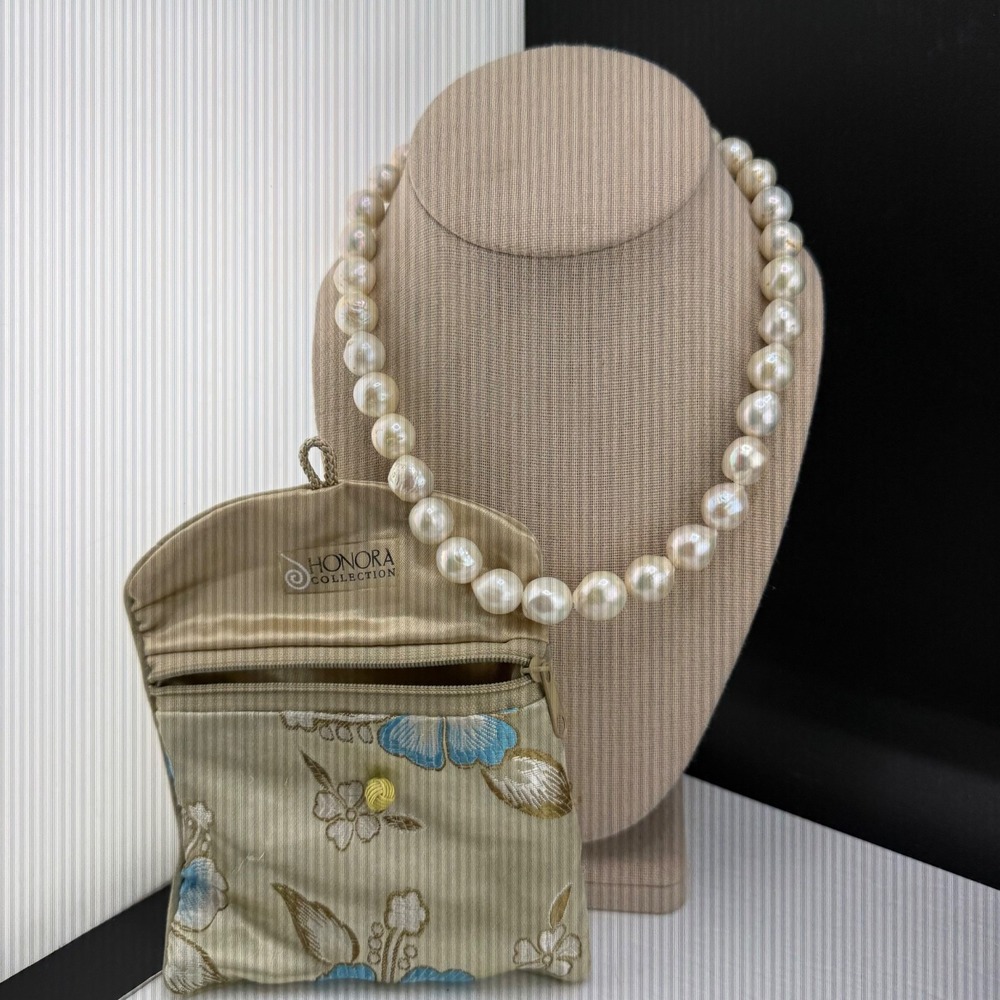 Honora Necklace White Baroque Beaded Pearl Sterling Silver 18"